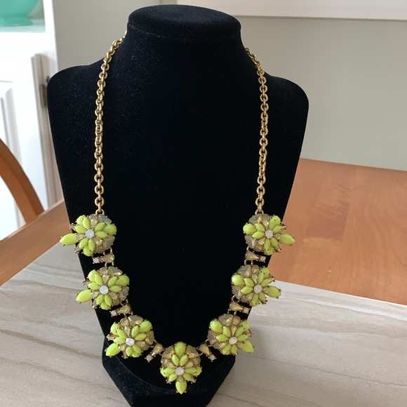 J. CREW Lime Green Beads/Rhinestone Statement Necklace - Picture 8 of 12